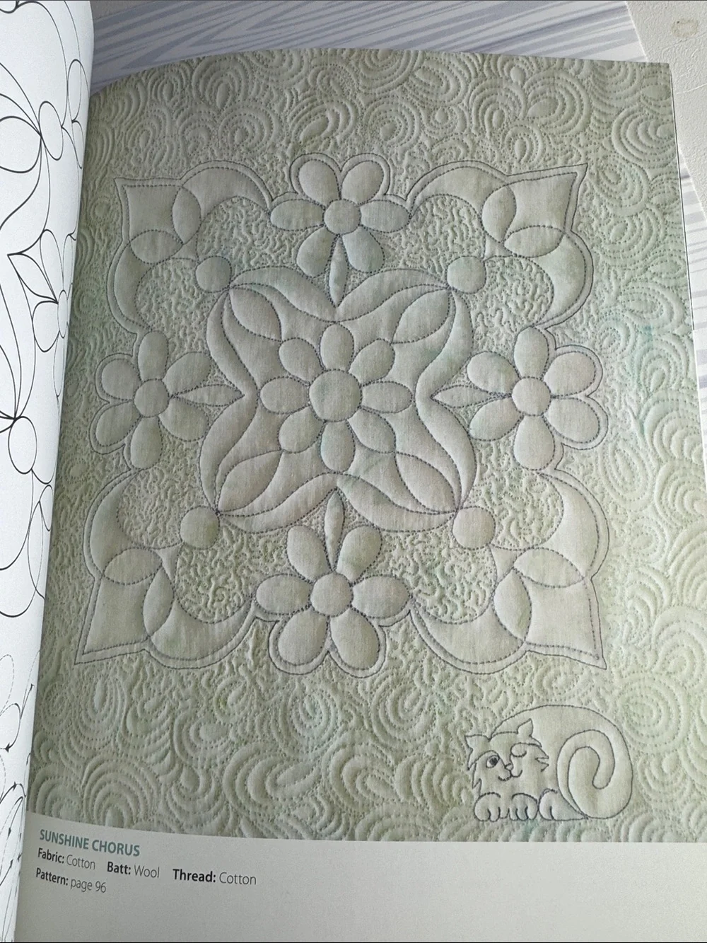 Continuous-Line Quilting Designs - Olive Green